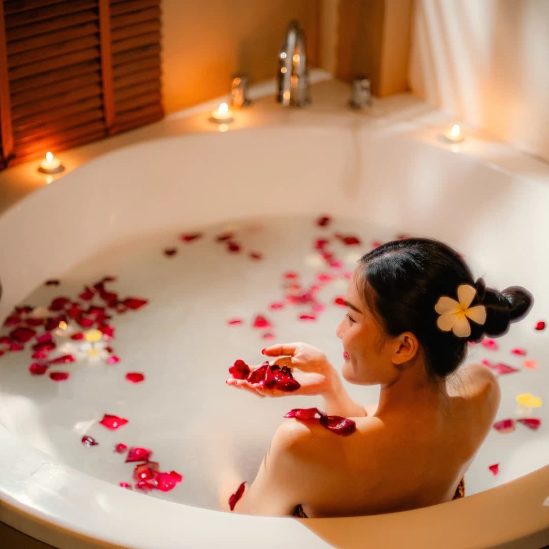 Jacuzzi milk bath beauty treatment